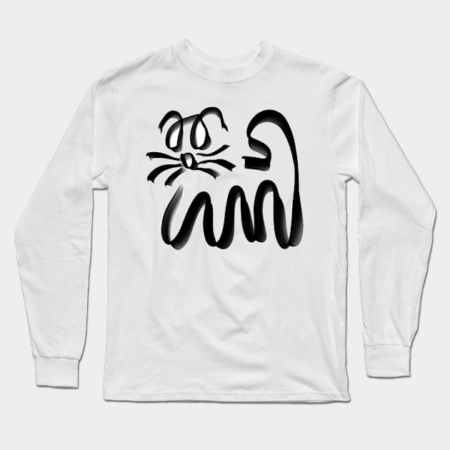 cat Long Sleeve T-Shirt by Angel Rivas